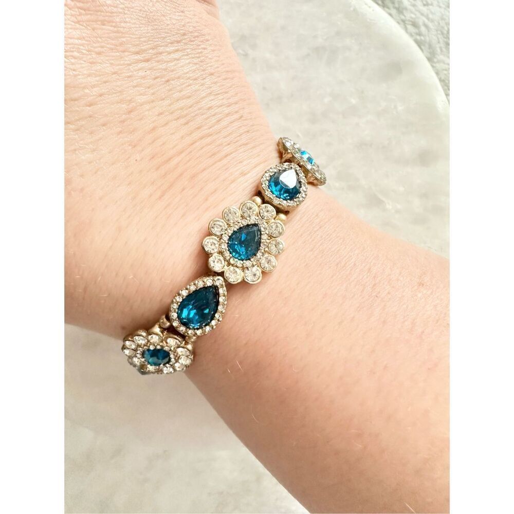 Bright blue rhinestone Anastasia bracelet ￼